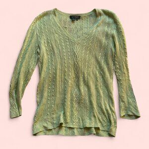 Linen Lime Green Jumper Ralph Lauren